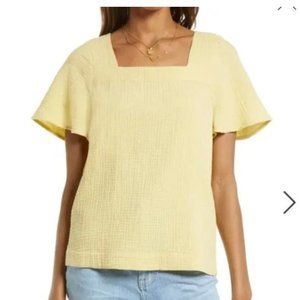 Madewell • Lightspun Harlow Square Neck Top in Pastel Yellow, xs